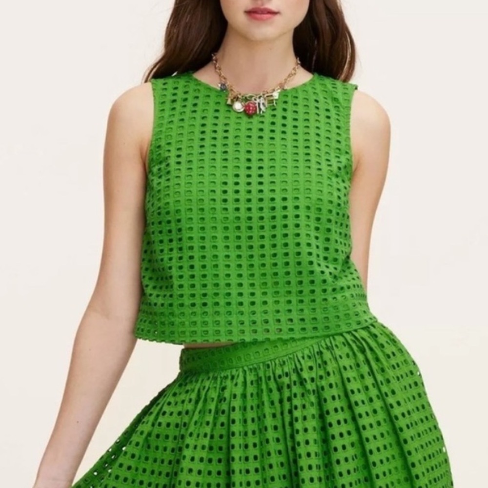 Kate Spade New York x Target Green Eyelet Shell Tank Top